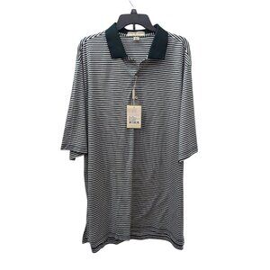 Fairway & Greene Green White Striped 100% Cotton Golf Polo Shirt Xlarge XL KOREA